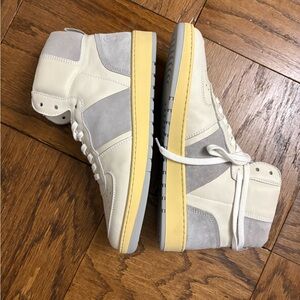 Chic Cream and Gray High-Top Sneakers